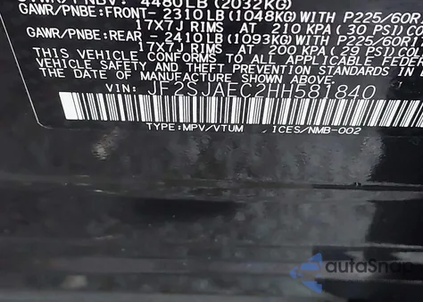 2017 Subaru Forester 2.5I Premium z USA, uszkodzony, nr VIN JF2SJAEC2HH581840